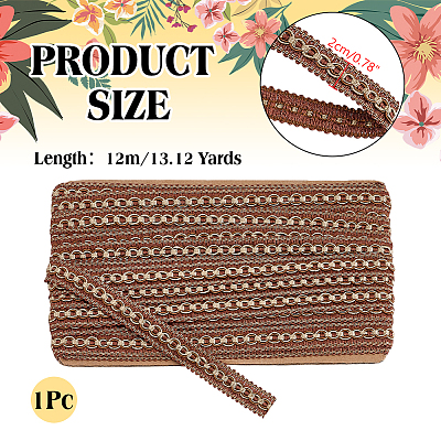 Polyester Centipede Braided Wavy Ribbon OCOR-WH0070-319B-1