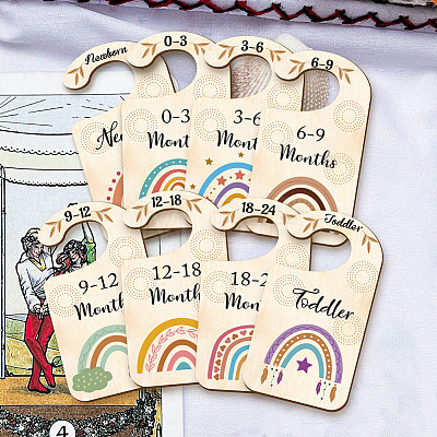 Wood Baby Closet Size Dividers AJEW-WH0353-017-1