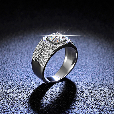 Rhodium Plated 925 Sterling Silver Micro Pave Cubic Zirconia Finger Rings WGBE16F-20-1