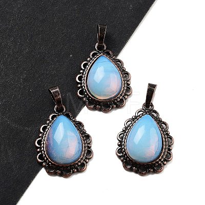 Synthetic Opalite Teardrop Pendants G-K363-01R-06-1