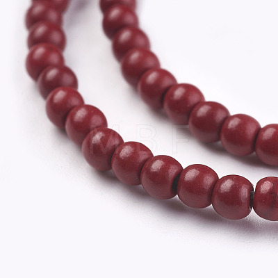 1 Strand Dyed Crimson Round Synthetic Turquoise Beads Strands X-TURQ-G106-4mm-02H-1