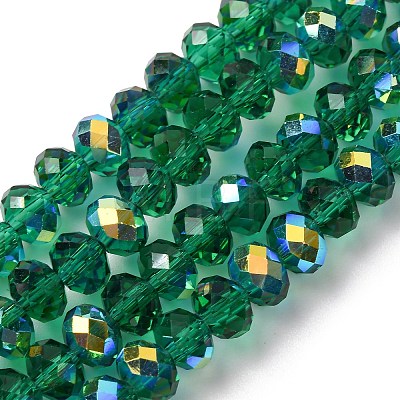 Electroplate Transparent Glass Beads Strands EGLA-A046-01B-23-1