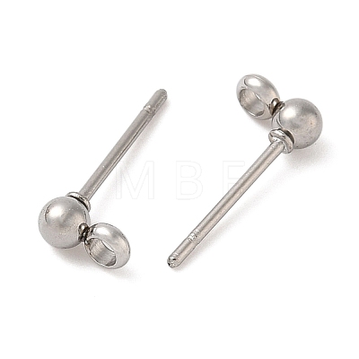 304 Stainless Steel Ball Post Stud Earring Findings X-STAS-Z035-01P-G-1