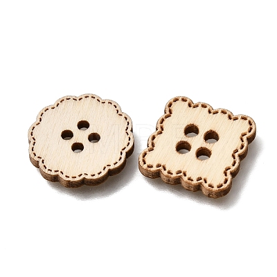 4-Hole Wood Buttons WD-CBA9CDE-01B-1