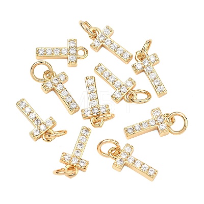 SHEGRACE Brass Micro Pave Clear Cubic Zirconia Pendants XGRQ29227-394G-T-1