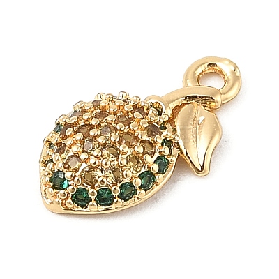 Brass Micro Pave Cubic Zirconia Pendants KK-R219-36E-G-1