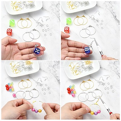 DIY Iron Ring Dangle Earring Making Kits DIY-YW0008-93-1