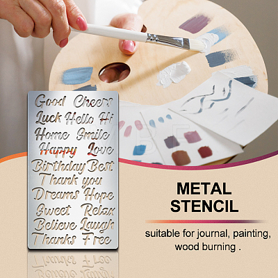 BBQ Daily Theme Custom Stainless Steel Metal Stencils DIY-WH0289-052-1
