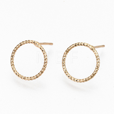 Brass Stud Earrings EJEW-N018-006-NF-1