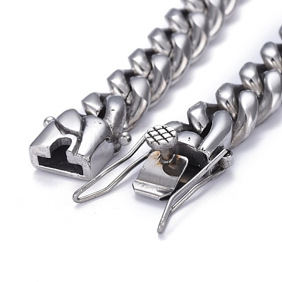 Men's 304 Stainless Steel Cuban Link Chain Bracelets BJEW-P263-B02-P-1