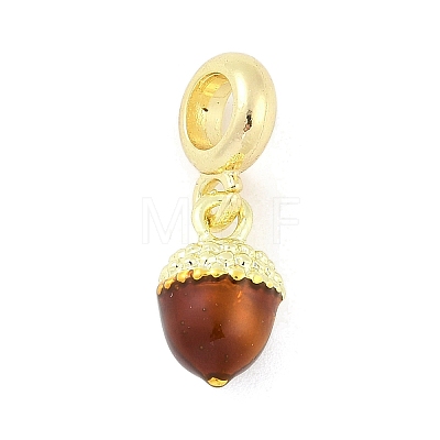 Brass Enamel Fruit European Dangle Charms KK-Z090-08G-08-1