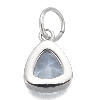 304 Stainless Steel Cubic Zirconia Pendant ZIRC-P080-B06-1