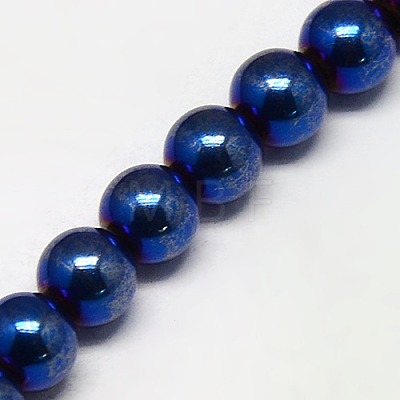 Electroplate Non-magnetic Synthetic Hematite Beads Strands G-J169A-4mm-03-1