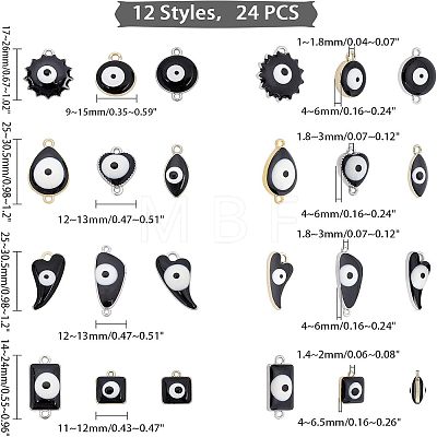 SUPERFINDINGS Alloy Enamel Pendant & Links Connectors Sets ENAM-FH0001-06-1