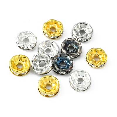 150Pcs 6 Styles Iron Rhinestone Spacer Beads FIND-FS0001-35-1