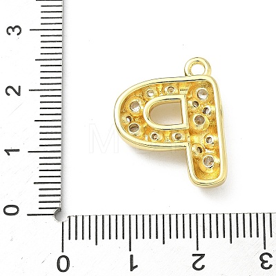 Brass Micro Pave Clear Cubic Zirconia Pendants KK-I476-02G-P-1