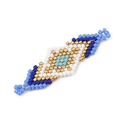 Glass MIYUKI Delica Beads Braided Connector Charms PALLOY-MZ01412-02-1