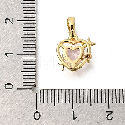 Brass Micro Pave Cubic Zirconia Charms KK-I717-01G-1