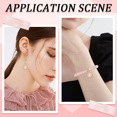 50Pcs Light Gold Plated Alloy Enamel Pendants ENAM-SC0004-84-1