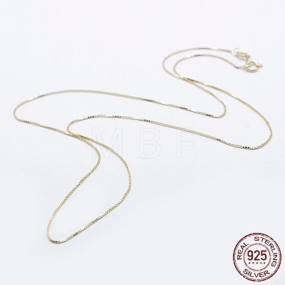 925 Sterling Silver Box Chain Necklaces STER-F039-45cm-03G-1