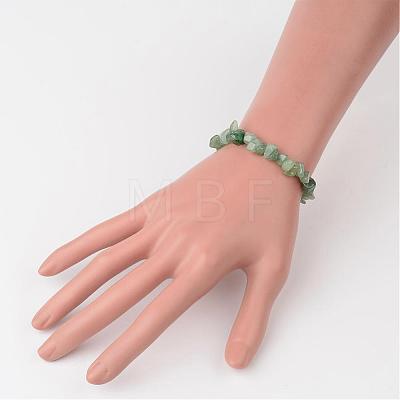 Natural Green Aventurine Chip Beaded Stretch Bracelets BJEW-JB02243-02-1