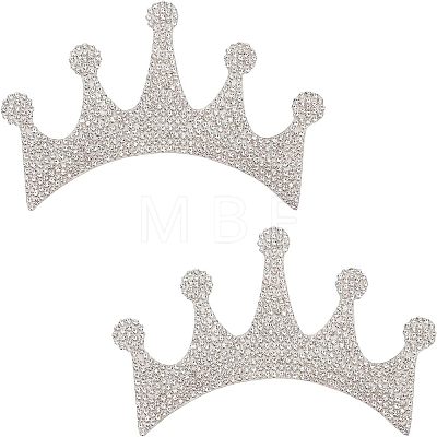 Crown Shape Glass Rhinestone Car Stickers DIY-WH0171-17-1