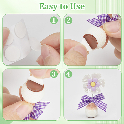 5Pcs 5 Colors Cute Plastic Shaking Head Flower Ornament AJEW-CN0006-02-1