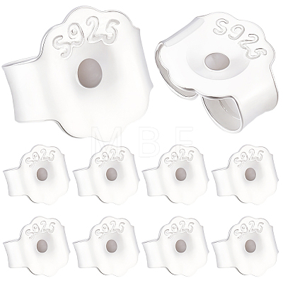 6 Pairs 925 Sterling Silver Friction Ear Nuts STER-BBC0009-59-1