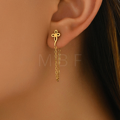 Fashionable and Cute Plated Flower Earrings for Women WP2120-1