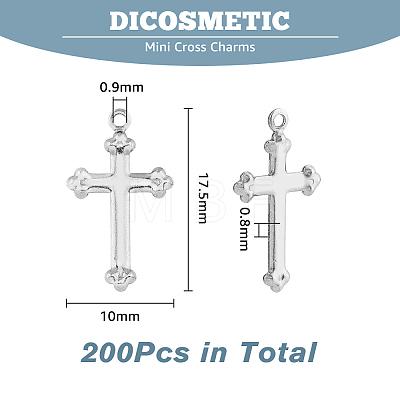 DICOSMETIC 200Pcs 304 Stainless Steel Cross Pendants STAS-DC0015-21-1