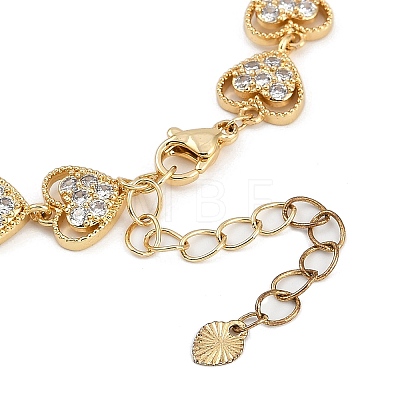 Brass Micro Pave Cubic Zirconia Link Bracelets for Women BJEW-U013-01G-01-1