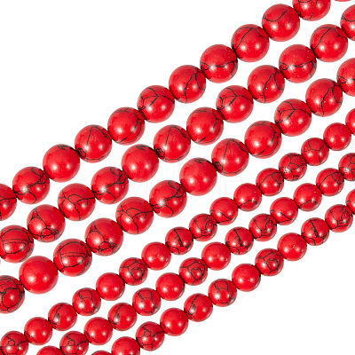 2 Strands 2 Styles Synthetic Turquoise Beads Strands G-PH0003-48B-1