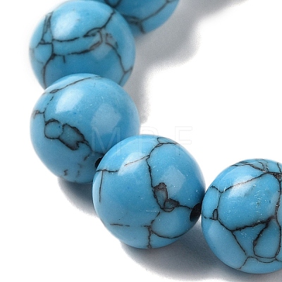 12.5mm Round Synthetic Turquoise Braided Bead Bracelets for Women Men BJEW-C060-01Y-1