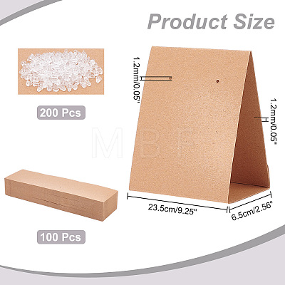 100Pcs 3D Folding Cardboard Earring Display Cards CDIS-WH0021-033-1