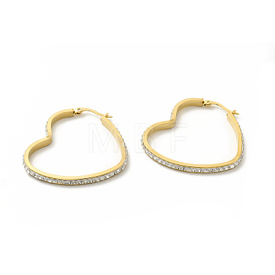 Crystal Rhinestone Heart Hoop Earrings EJEW-M214-17A-G-1