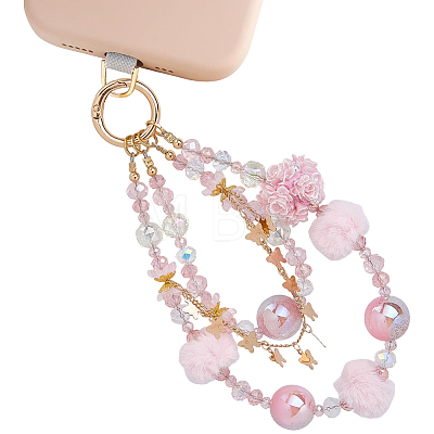1Pc Alloy & Resin Phone Hand Strap Chains AJEW-BM0001-33A-1