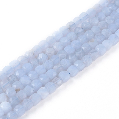 Natural Blue Lace Agate Beads Strands G-L537-025-1