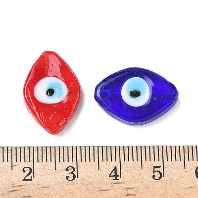 Handmade Eye Evil Lampwork Beads Strands LAMP-G168-07-1
