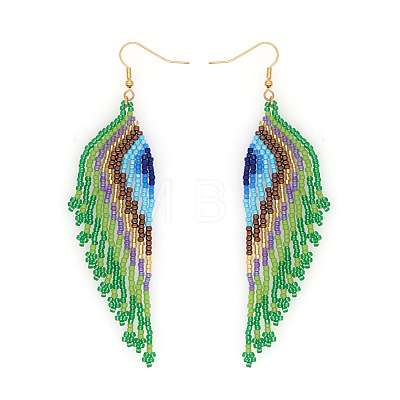 Bohemian Handmade Glass Seed Beads Tassel Dangle Earrings CB9270-3-1