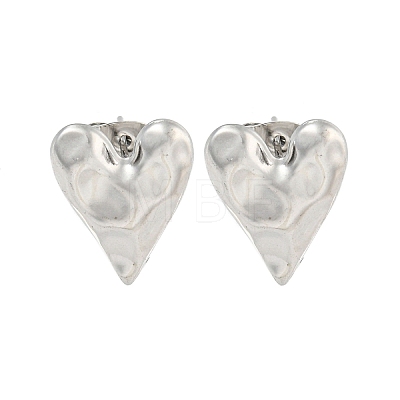 Non-Tarnish Heart 304 Stainless Steel Ear Studs EJEW-L290-025P-1