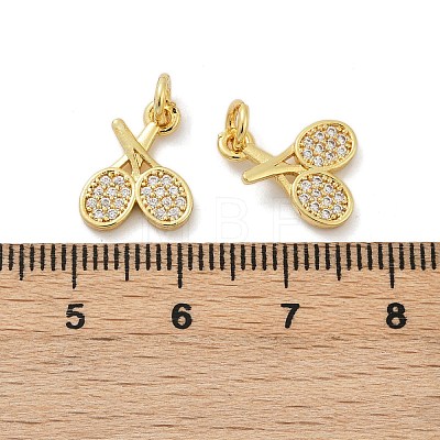 Brass Micro Pave Cubic Zirconia Pendants KK-U073-08G-1