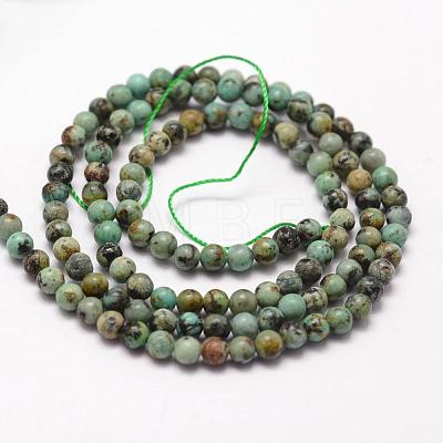 Natural African Turquoise(Jasper) Beads Strands G-N0188-02-3mm-1