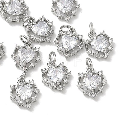 SHEGRACE Valentine's Day Brass Clear Cubic Zirconia Charms XGRQ4G760-688P-1