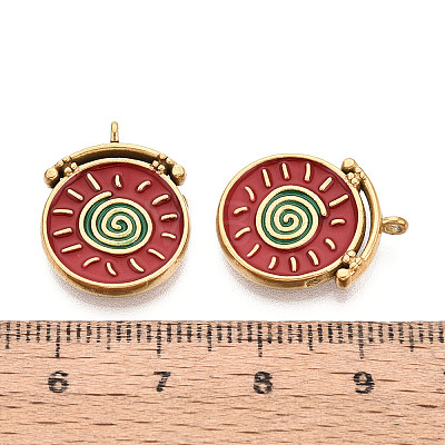 304 Stainless Steel Enamel Pendants STAS-N124-35B-G-1