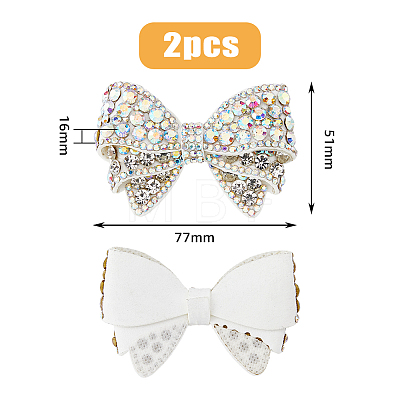 Crystal AB Glass Rhinestone Bowknot Ornament Accessories FIND-WH0129-59B-1