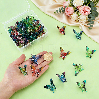 40Pcs Printed Opaque Acrylic Beads MACR-PH0002-16-1