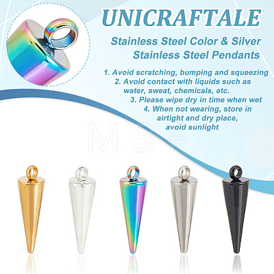 Unicraftale 25Pcs 5 Colors 304 Stainless Steel Pendants STAS-UN0048-66-1