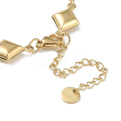 304 Stainless Steel Rhombus Link Chain Bracelets for Women BJEW-U002-01G-1