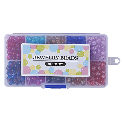 Round Transparent Crackle Glass Beads CCG-X0008-01-6mm-1