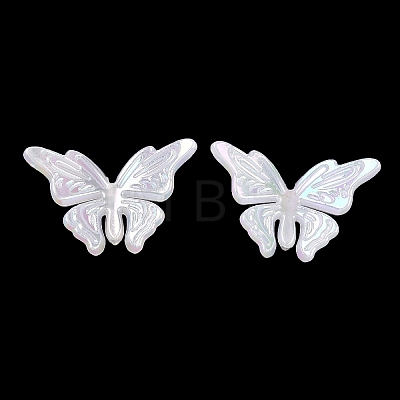 Plating Opaque Acrylic Imitation Shell Beads OACR-P039-02A-1
